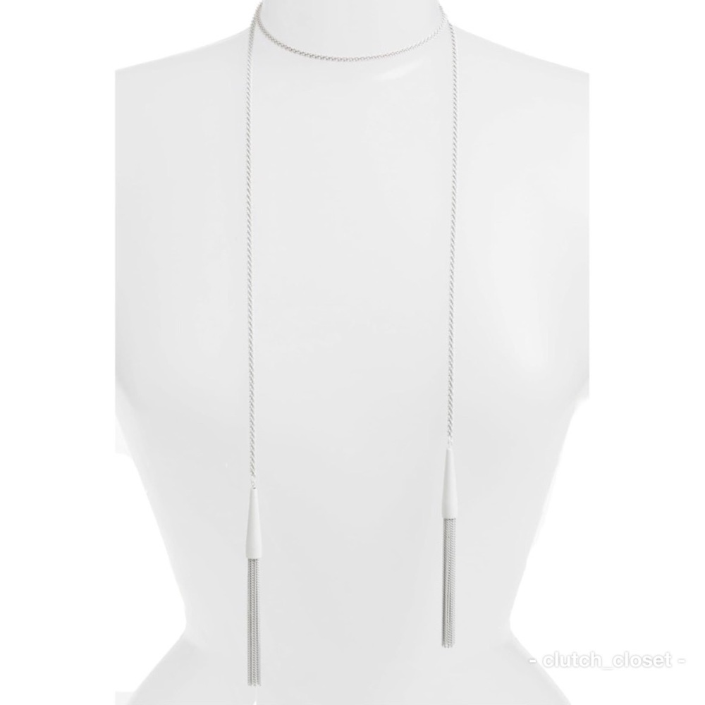 KENDRA SCOTT Phara Lariat WHITE Matte Necklace - Picture 3 of 8
